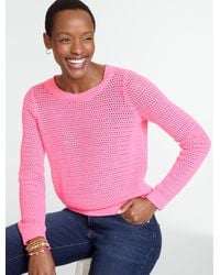 Talbots - Open Stitch Crewneck Sweater - Lyst