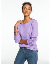 Talbots - Button Shoulder Crewneck Sweater Pullover - Lyst