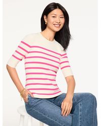 Talbots - Elbow Sleeve Ribbed Crewneck Sweater - Lyst