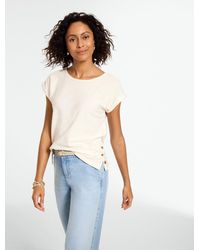 Talbots - Jacquard Side Button T-shirt - Lyst