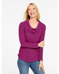 Talbots - Soft Waffle Knit Cowl-neck Pullover Sweater - Lyst