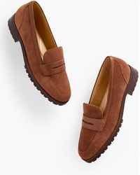 Talbots - Cassidy Suede Penny Loafers - Lyst
