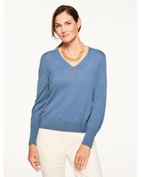 Talbots - Merino Wool V-neck Pullover Sweater - Lyst