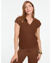 Talbots - Open Stitch V-neck Pullover Sweater - Lyst
