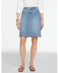 Talbots - Scallop Hem Denim A-line Skirt - Lyst