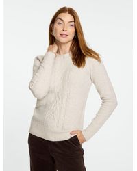 Talbots - Sweetheart Cable Knit Crewneck Sweater - Lyst