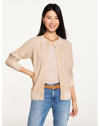 Talbots - Shaker Stitch Crewneck Cardigan Sweater - Lyst