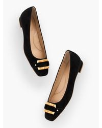 Talbots - Sutton Bamboo Buckle Suede Flats - Lyst