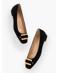 Talbots - Sutton Bamboo Buckle Suede Flats - Lyst