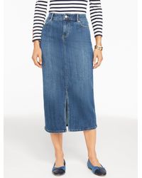 Talbots - Denim Midi Skirt - Lyst