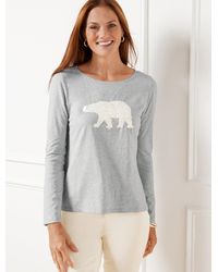 Talbots - Embellished Crewneck T-shirt - Lyst