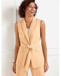 Talbots - Polished Crepe Tie Waist Vest - Lyst
