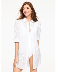 Aqua Club - Eyelet Shirt Cover-up - Lyst