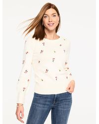 Talbots - Embroidered Crewneck Sweater - Lyst