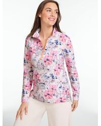 Talbots - French Terry Half-zip Pullover Sweater - Lyst
