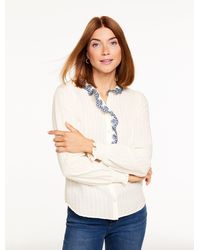 Talbots - Embroidered Smocked Top - Lyst