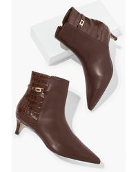 Talbots - Kait Nappa Curved Heel Ankle Boots - Lyst