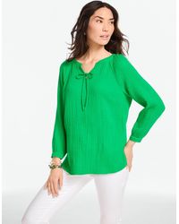 Talbots - Gauze Band Collar Popover Shirt - Lyst