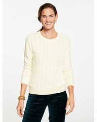 Talbots - Cable Knit Crewneck Sweater - Lyst