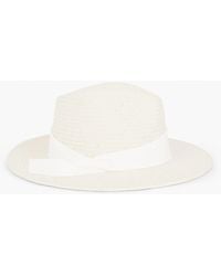 Talbots - Refined Straw Fedora Hat - Lyst