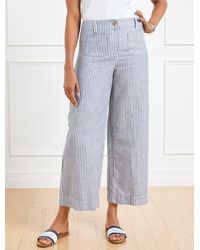Talbots - Wide Crop Patch Pocket Washed Linen Pants - Lyst