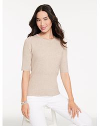 Talbots - Elbow Sleeve Ribbed Crewneck Sweater - Lyst