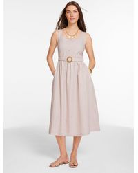 Talbots - Sleeveless Linen Blend Fit & Flare Dress - Lyst
