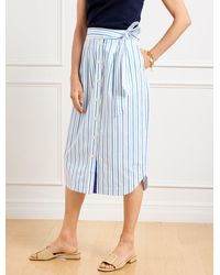 Talbots - Fresh Poplin Tie Waist Midi Skirt - Lyst