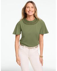 Talbots - Embroidered Yoke Top - Lyst