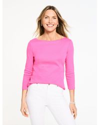 Talbots - Solid Bateau Neck T-shirt Pima Cotton - Lyst