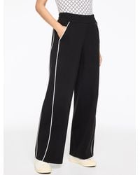 Talbots - Wide Leg Piped Piqué Track Pants - Lyst