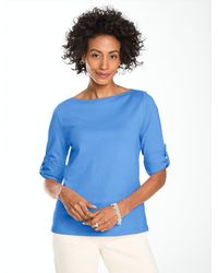 Talbots - Roll Cuff Bateau Neck Top - Lyst