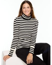 Talbots - Striped Ribbed Turtleneck Pullover Sweater - Lyst