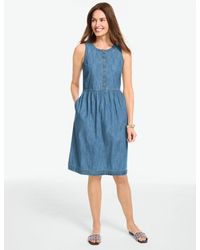 Talbots - Sleeveless Denim Mini Dress - Lyst