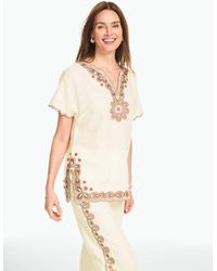Talbots - Rsvp Embroidered Linen Tunic Top - Lyst