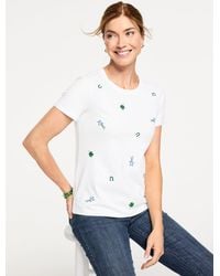 Talbots - Embroidered Crewneck T-shirt - Lyst