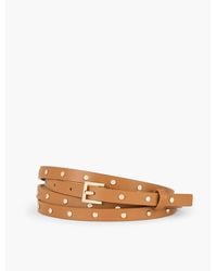Talbots - Studded Double Wrap Leather Belt - Lyst