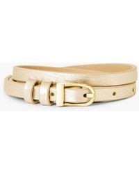 Talbots - Slim Metallic Leather Belt - Lyst