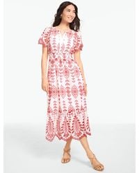 Talbots - Bicolor Teardrop Eyelet Smocked Dress - Lyst