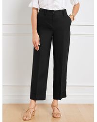 Talbots - Slim Wide Ankle Cuff Linen Pants - Lyst