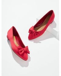 Talbots - Edison Satin Bow Flats - Lyst
