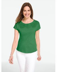Talbots - Eyelet Seashell T-shirt - Lyst