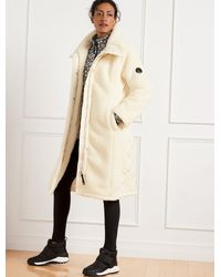 Talbots - Quilted Detail Cozy Sherpa Coat - Lyst