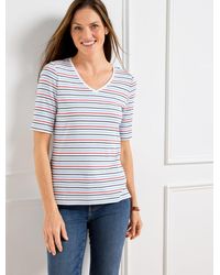 Talbots - Elbow Sleeve V-neck T-shirt - Lyst