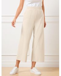 Talbots - Lightweight Woven Stretch Wide Leg Ankle Pants - Lyst