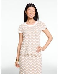 Talbots - Cotton Crochet Short Sleeve Crewneck Sweater Pullover - Lyst