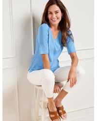 Talbots - Pima Cotton V-neck T-shirt - Lyst