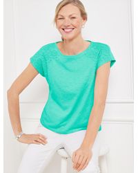 Talbots - Embroidered Dropped Shoulder T-shirt - Lyst