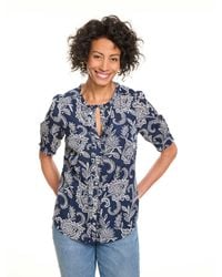 Talbots - Ruffle Button Front Top - Lyst
