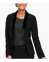 Talbots Stretch Crepe Tuxedo Blazer - Black